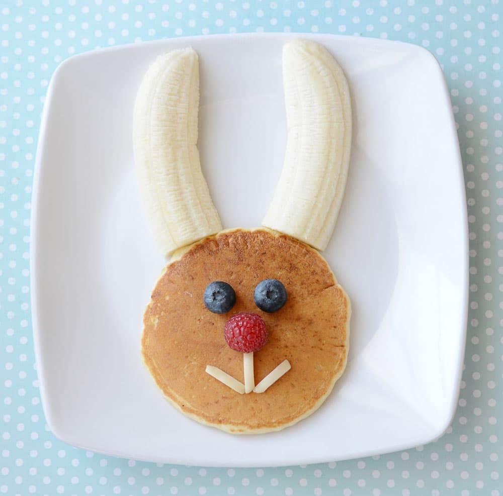 bunny shape pancake with banana ears